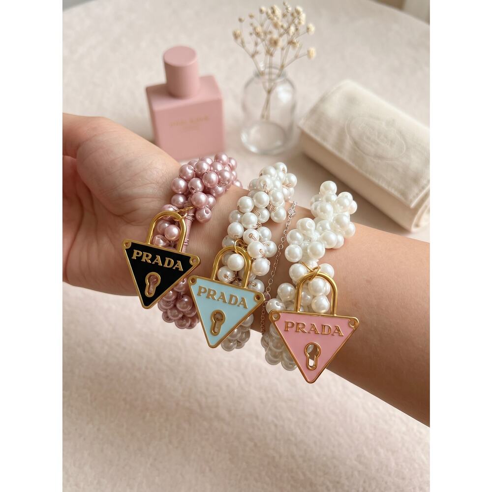 ✨ Special Prada Upcycled Tag Bracelet and Hairtie 2in1!!